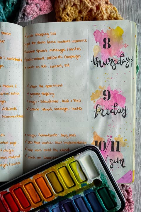 Bujo Weekly Spread example 2
