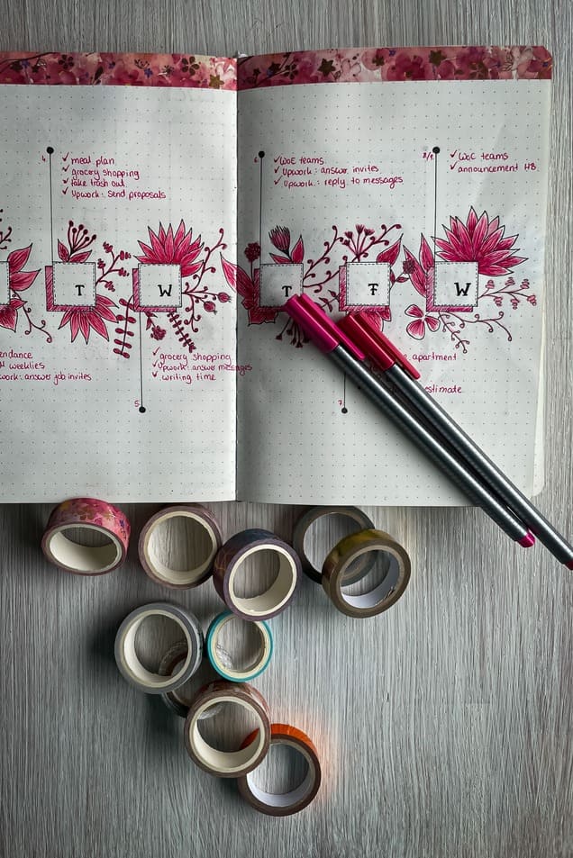 Bujo Weekly Spread example 3