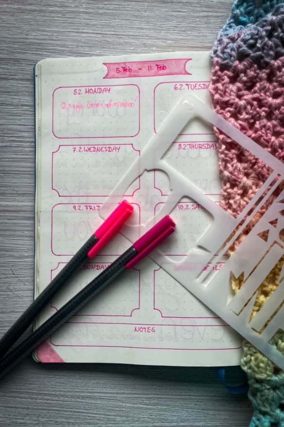 Bujo Weekly Spread example 6