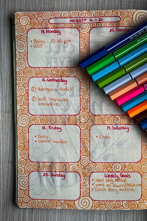 Bujo Weekly Spread example 8